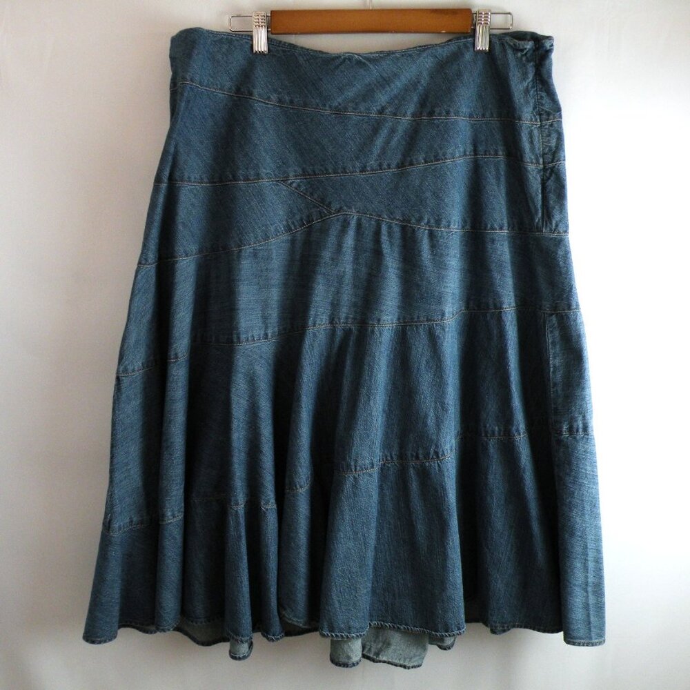 Vintage Ralph Lauren Jeans Company Denim Midi Skirt | Size 16W